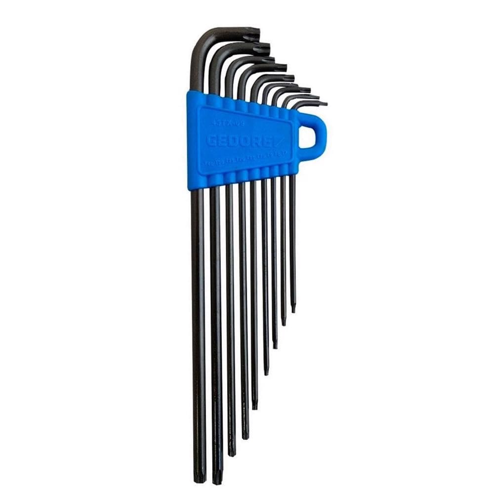Jogo de Chaves Torx Hexalobular Longa Tipo L T7 à T40 Perfil Hexalobular com 9 peças - Gedore 024621