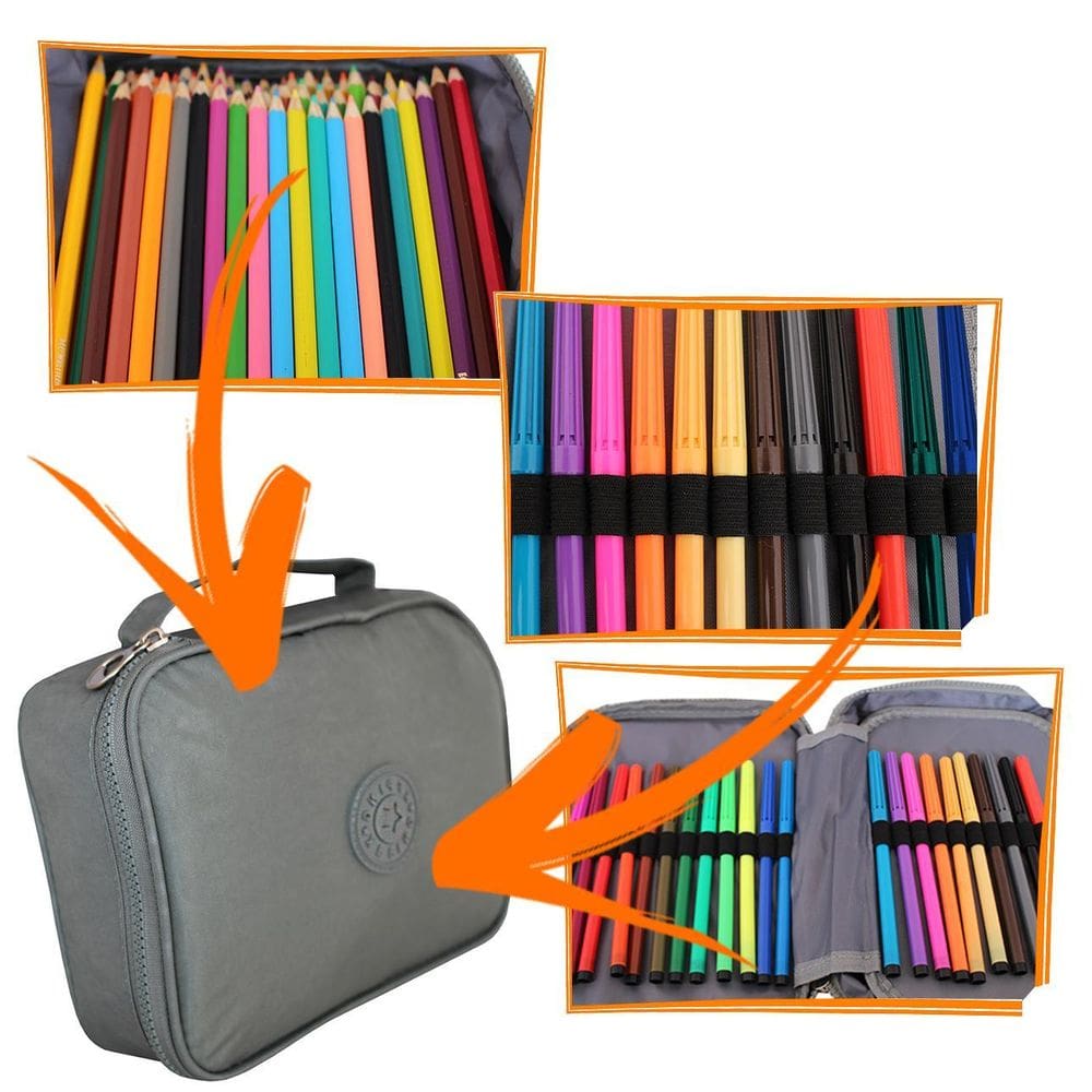Estojo Escolar Box Jumbo Xf-Ping Tactel Juvenil Azul-Escuro