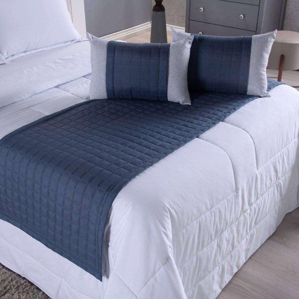 Peseira Queen Aurora 5 peças Percal Azul