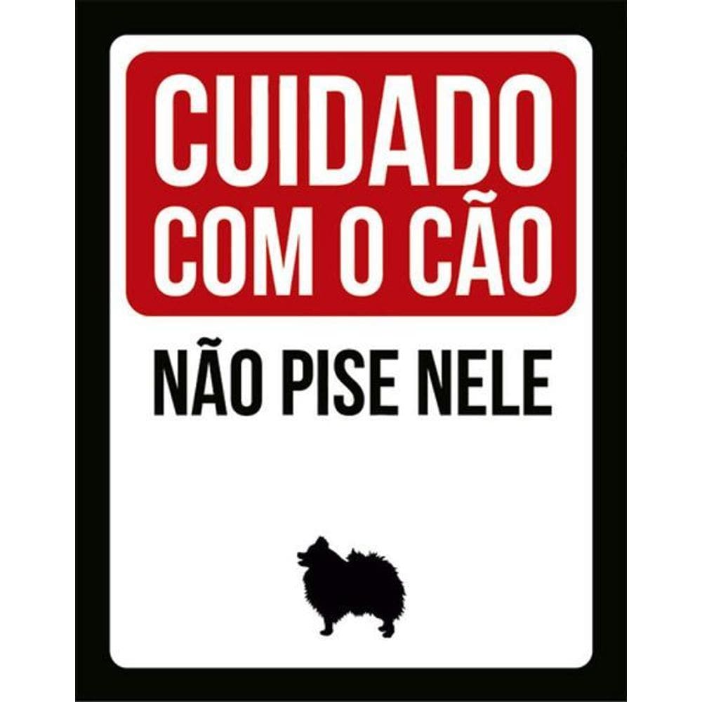 Kit 5 Placas Cuidado Cão Não Pise Nele Lulu 36X46