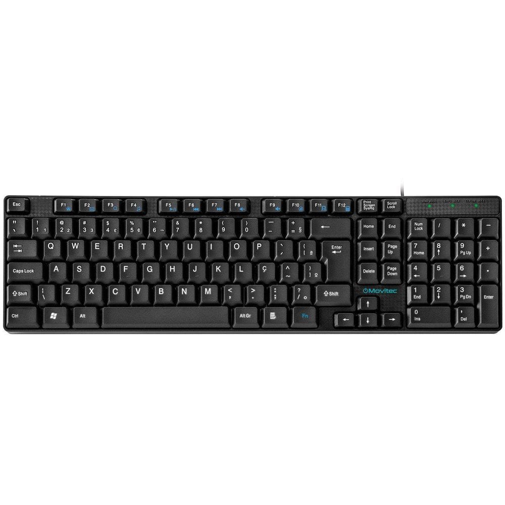 Teclado Com Fio Movitec Office Multimidia Abnt2 Otf-01