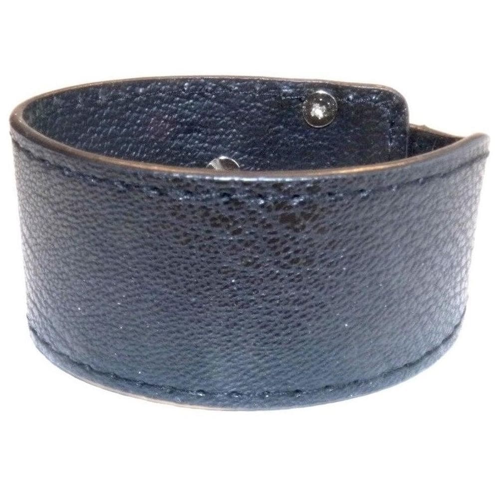Bracelete De Couro Preto Unissex