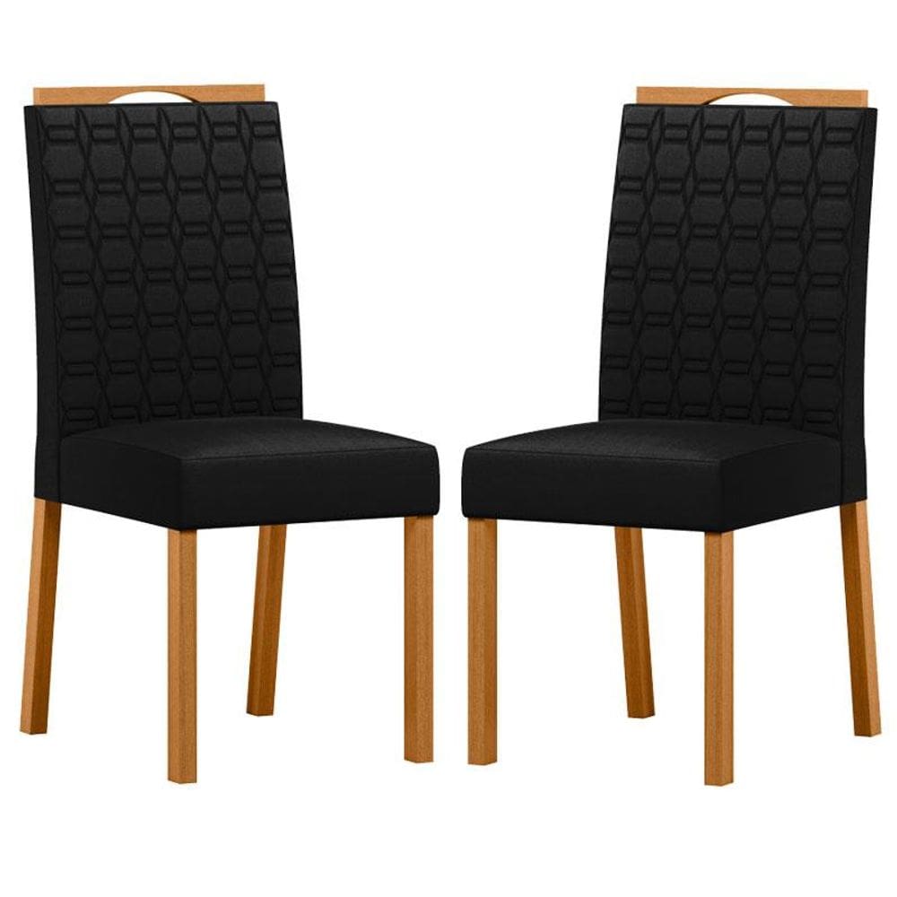 Cadeira para Mesa de Jantar Mariana Kit 2 Peças Ype Veludo Preto - New Ceval