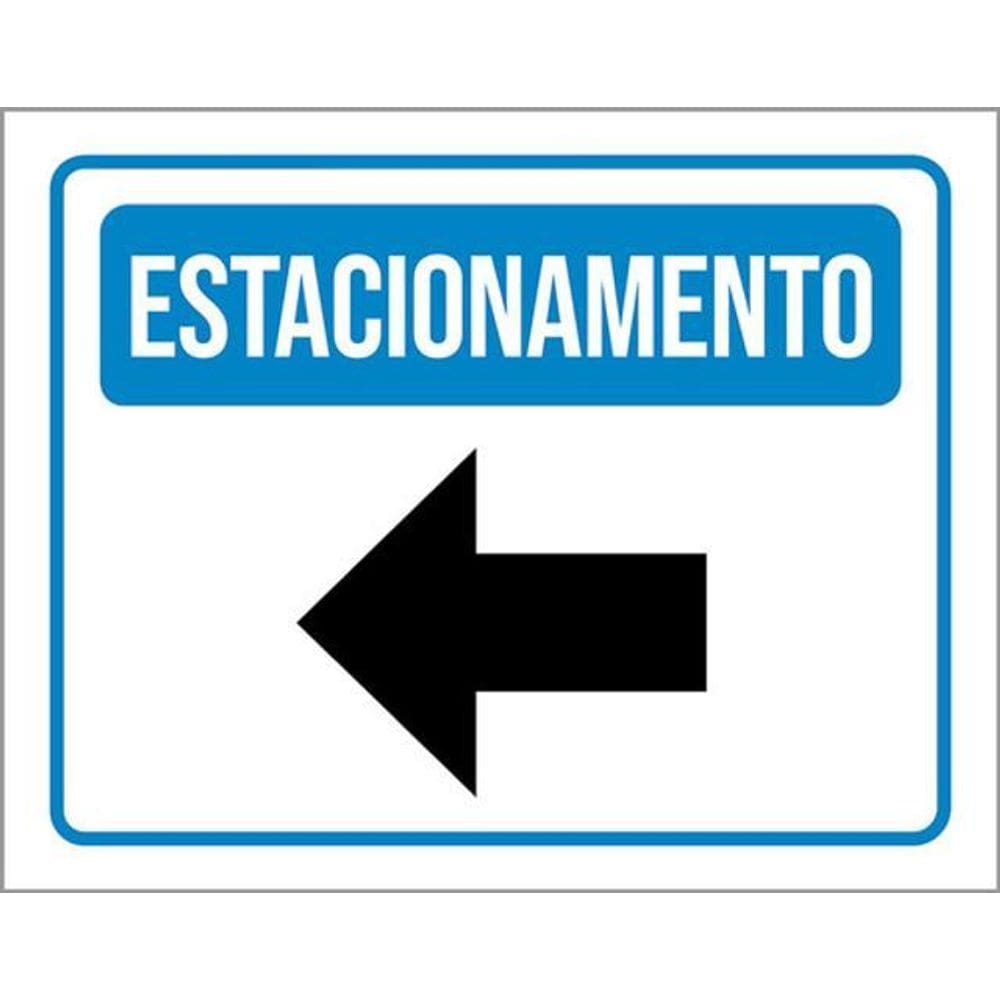 Kit 3 Placas Estacionamento Seta Esquerda