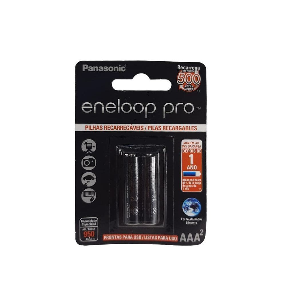 Pilha Aaa Recarregavel 950 Mah Panasonic 2 Unidades