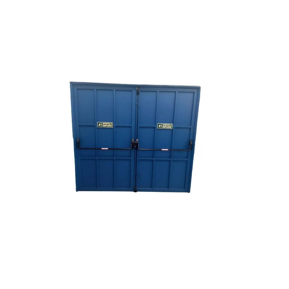 Barras Anti Panico Dupla Cega Preta Porta De Duas Folhas