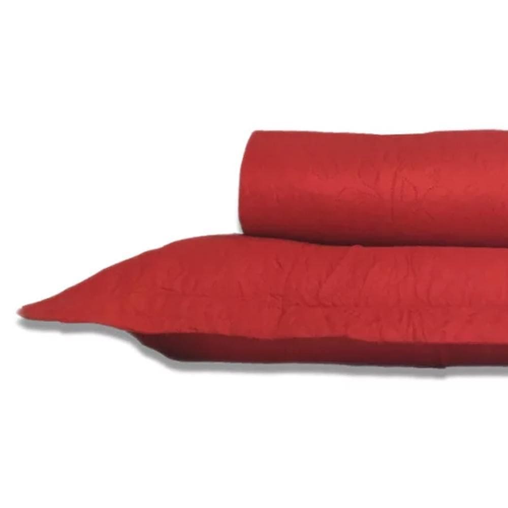 Kit Colcha Solteiro Flora Habitat Vermelho
