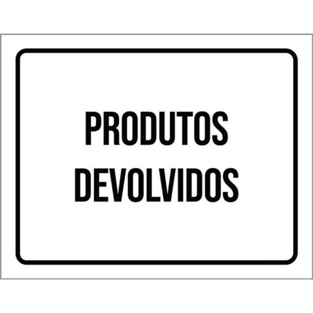 Kit 5 Placas Sinalização - Produtos Devolvidos