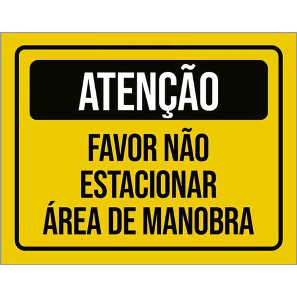 Kit 10 Placas Atenção Favor Estacionar Área De Manobra