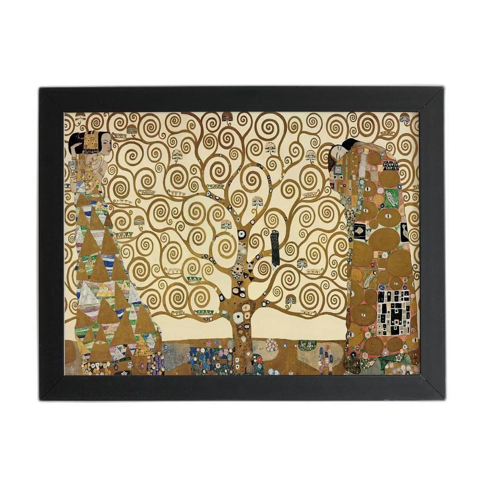 A Árvore Da Vida Gustav Klimt Quadro Moldura Preta 60X40Cm