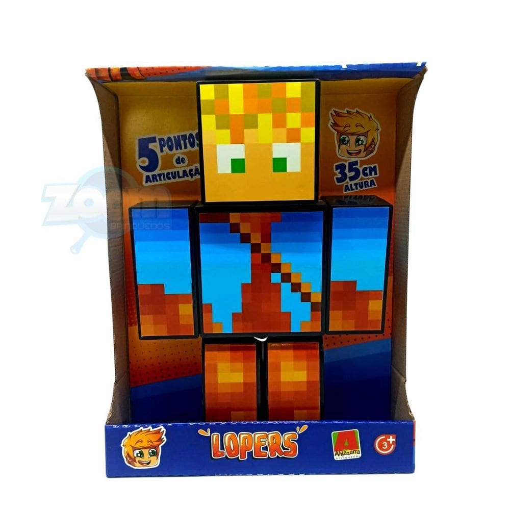 Boneco Lopers Youtuber Minecraft - 25Cm