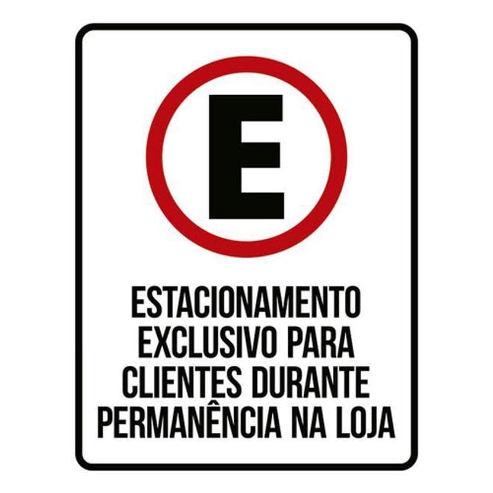 Kit 5 Placas Estacionamento Exclusivo Clientes Durante Loja