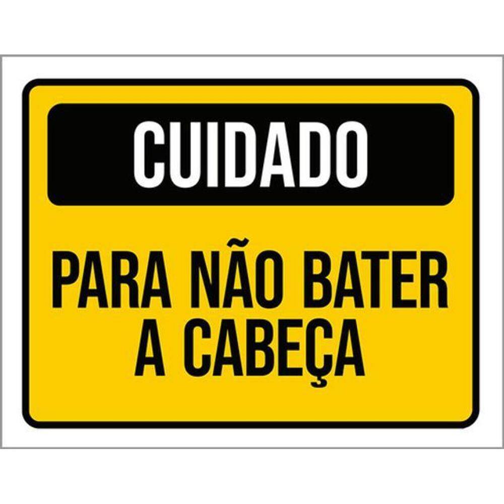 Kit 10 Placas Cuidado Para Não Bater Cabeça