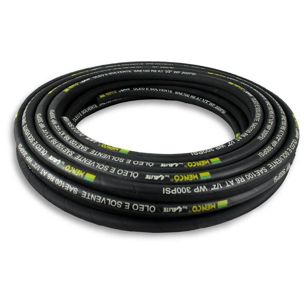 Mangueira Hidráulica 1/2 Pol R6 Menco - 25m, Borracha+Nylon