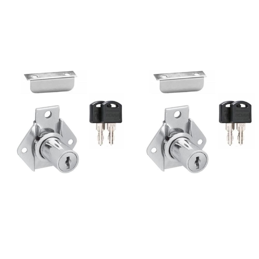 02 Fechadura Porta Gaveta Armario Moveis Cromada 31Mm