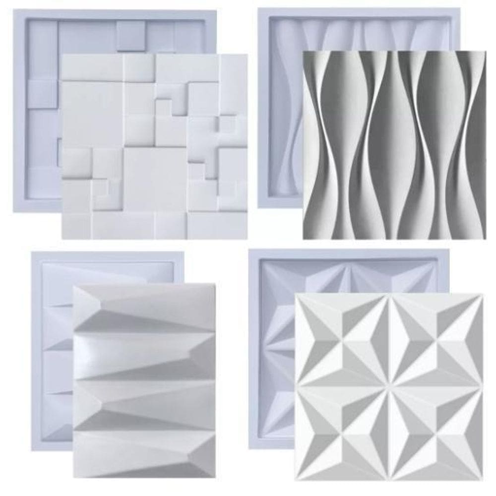 Formas De Gesso 3D Cimento Molde Plástico Abs Placa Parede