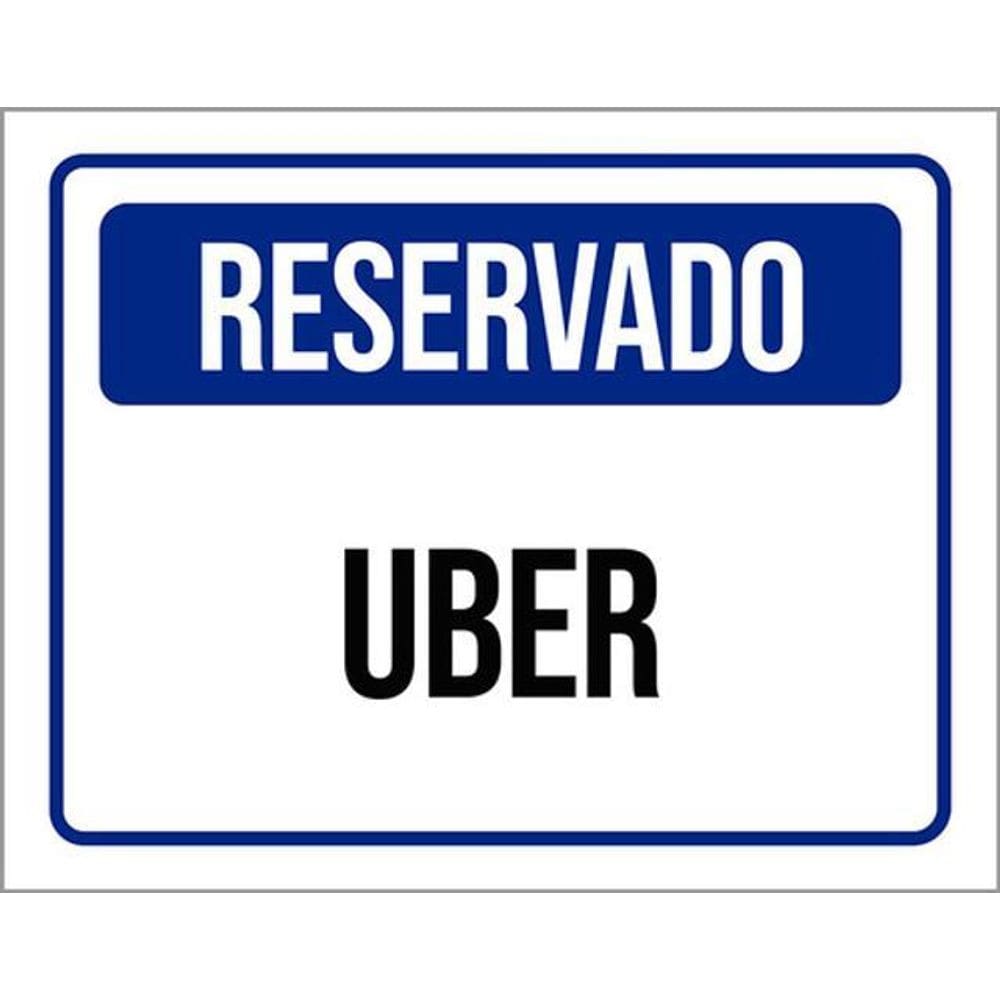 Kit 5 Placas De Sinalização - Reservado Uber