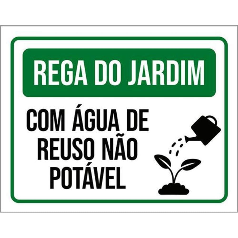 Kit 10 Placas Rega Jardim Água Reuso Não Potável