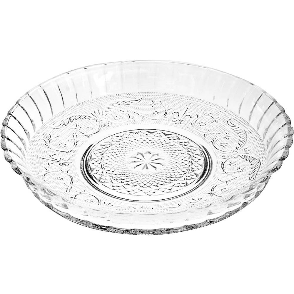 Prato de Vidro Kig Borda Incolor 30,3cm - Ricaelle