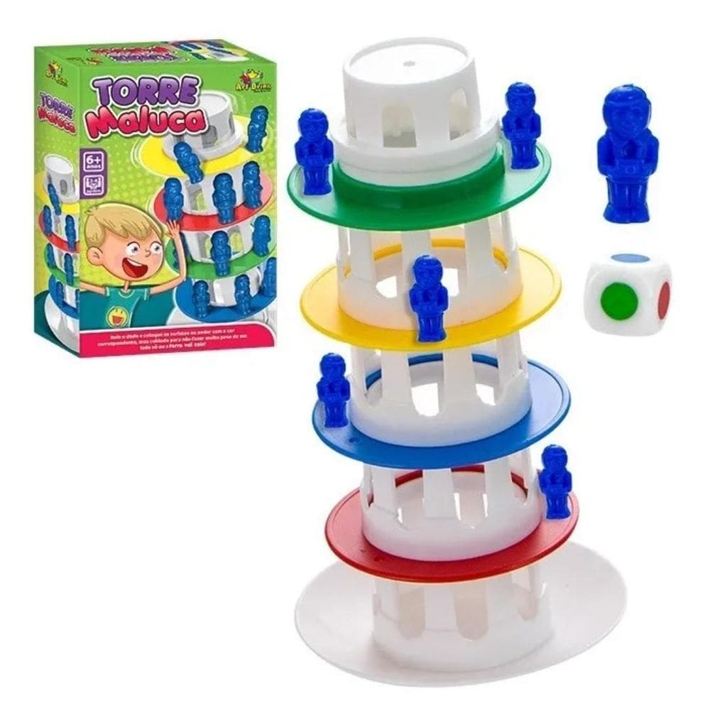 Jogo Torre Maluca Turista Equilíbrio 15cm - Colorido