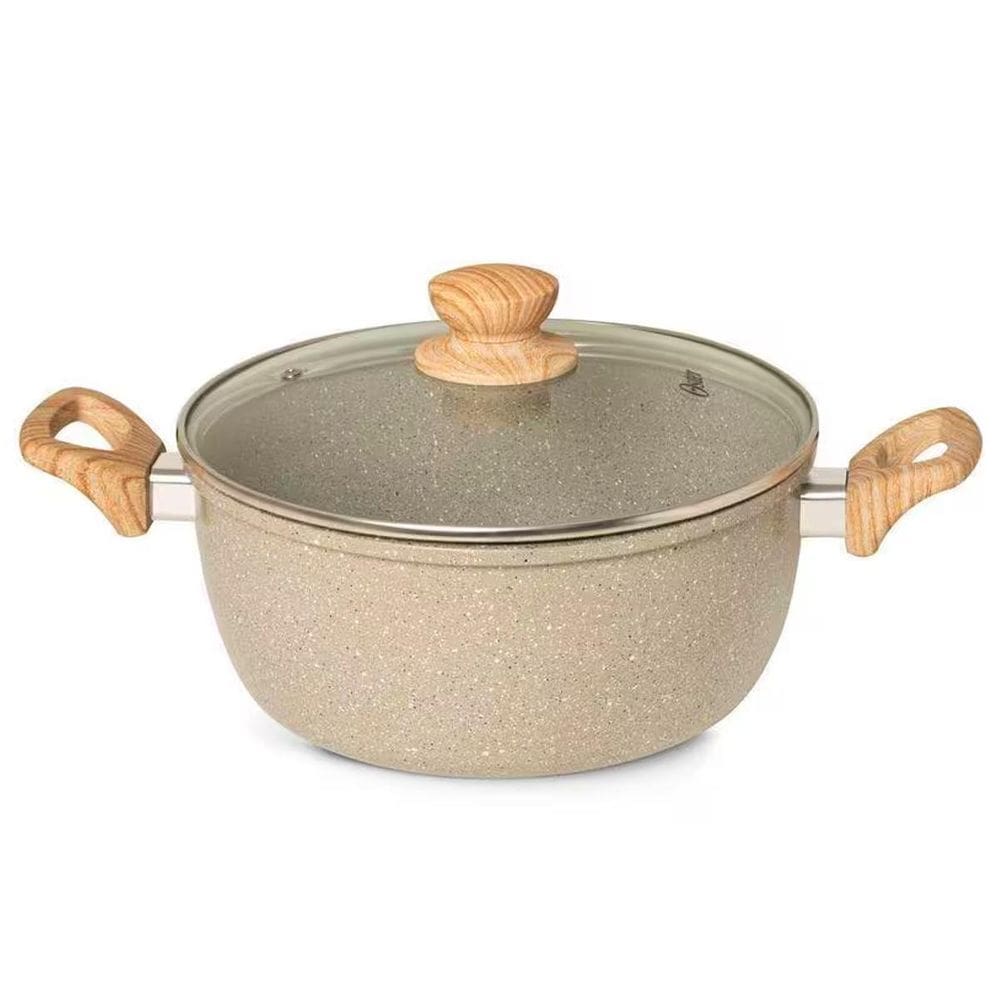 Panela Caçarola Cerâmica Marble 7,5L 30Cm Cinza Dust Oster