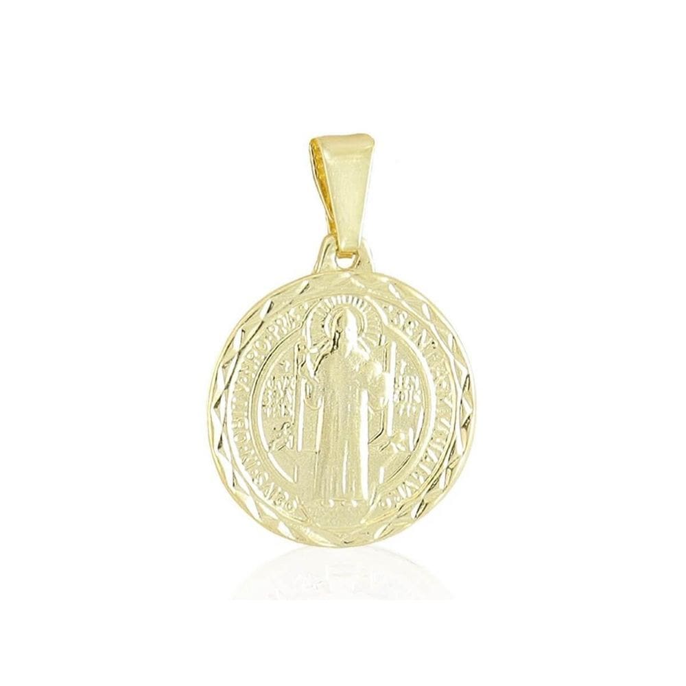 Pingente Sao Bento Banhado A Ouro 18K