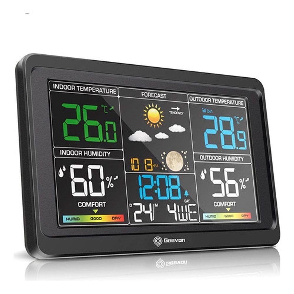 Estação Meteorológica Digital Geevon Termômetro Relógio Desp