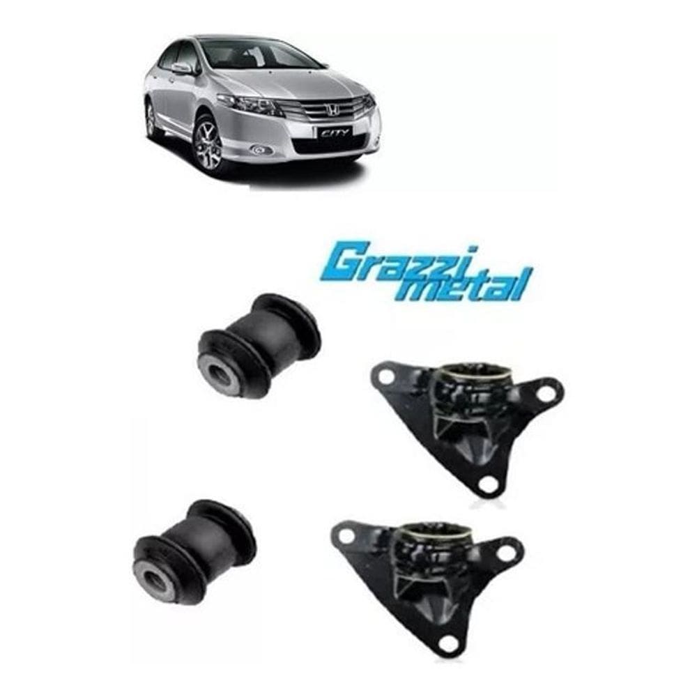 Kit 4 Buchas Bandeja Honda City New Fit Apos 2009