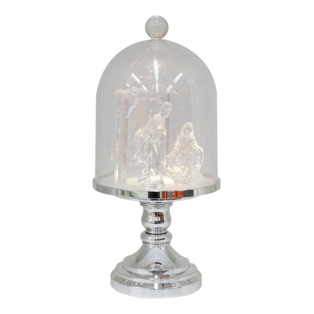 Luminária Enfeite Natal Presépio com Luz Transparente 29cm