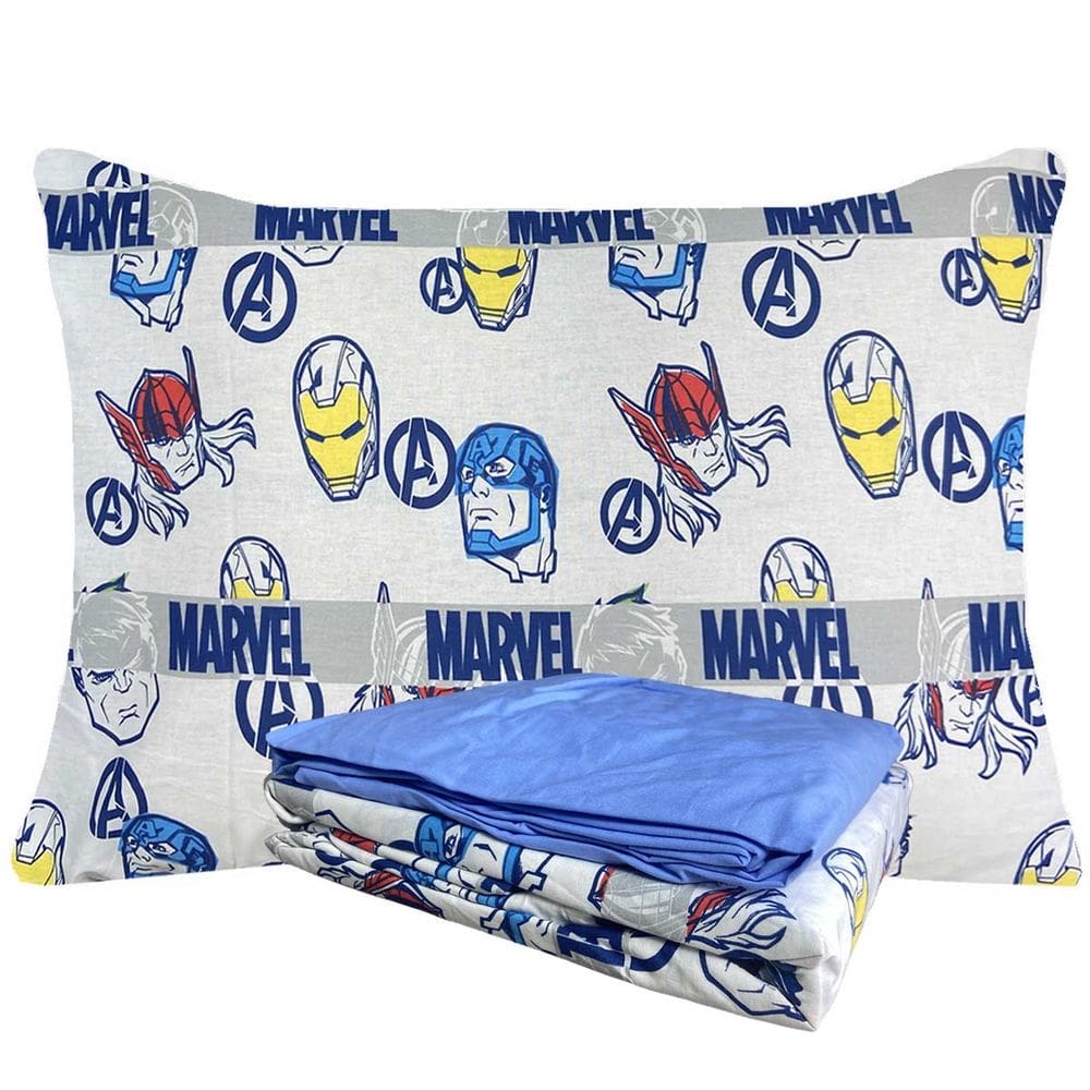 Jogo de Cama 100% Algodão Solteiro Estampado Vingadores 1,40 m x 2,10 m Com 3 Peças Lepper