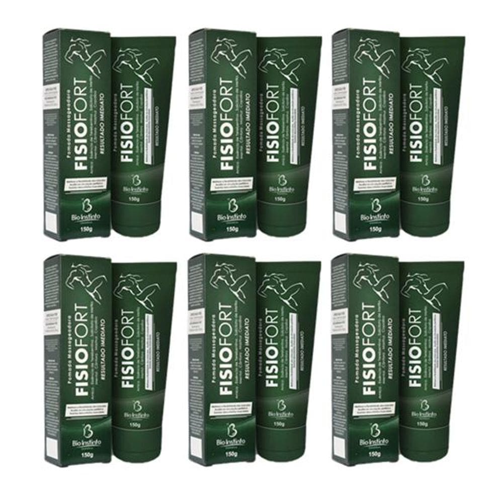 Kit com 6 Pomada Massageadora FisioFort 150g Cada