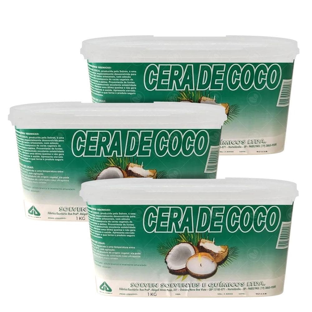 Cera De Coco Para Velas Aromaticas 100% Vegetal Vegana- 3Kg