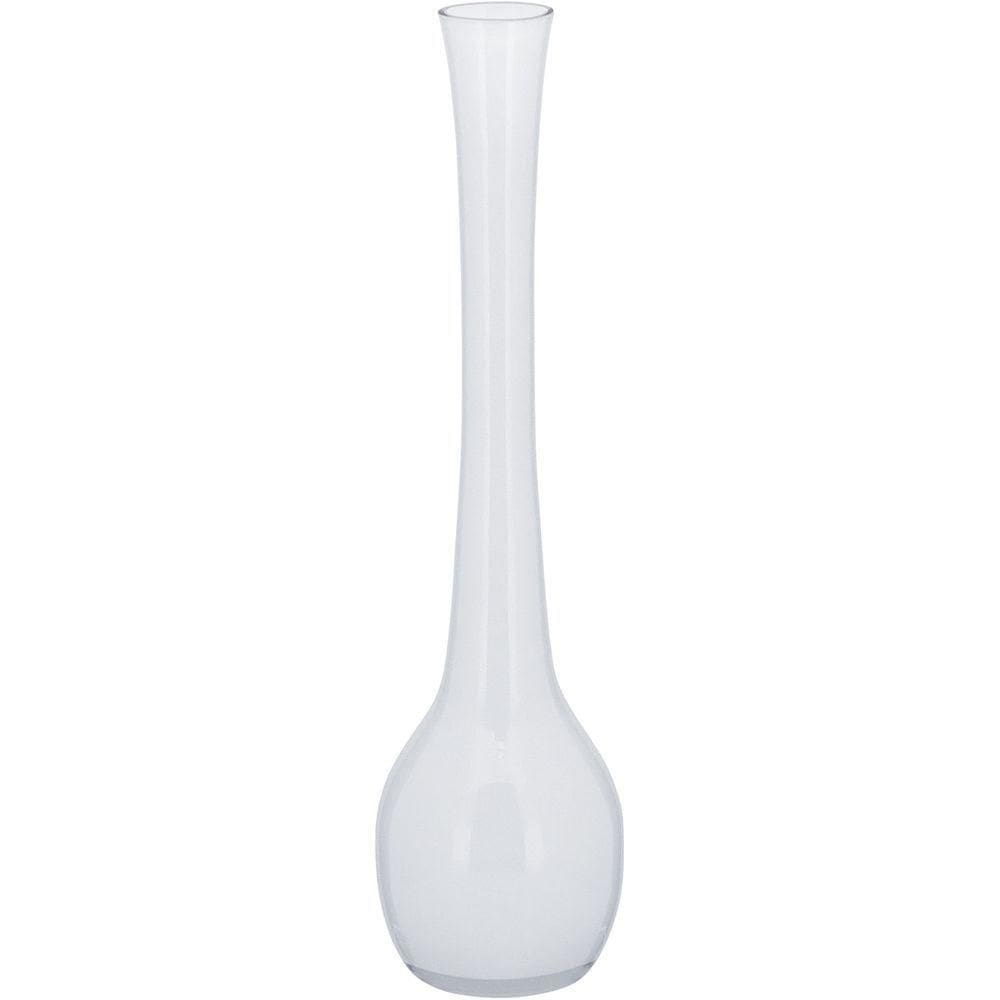 Vaso Decorativo Enfeite Casa Vidro 40x10x10cm Branco