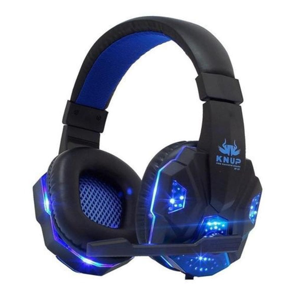 Headset Gamer Knup KP-397 + Adaptador PS4 E Celular Azul