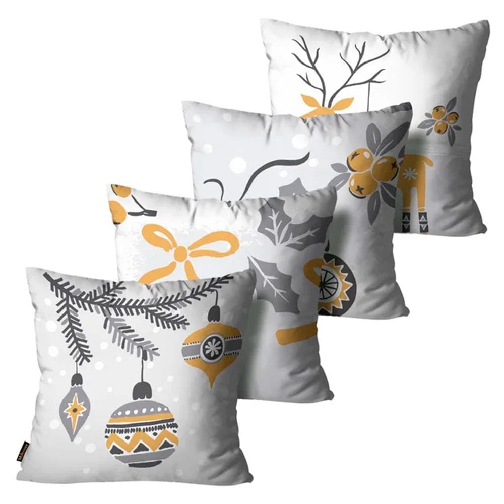 Kit Com 4 Capas de Almofadas  Decorativas Natal 45x45
