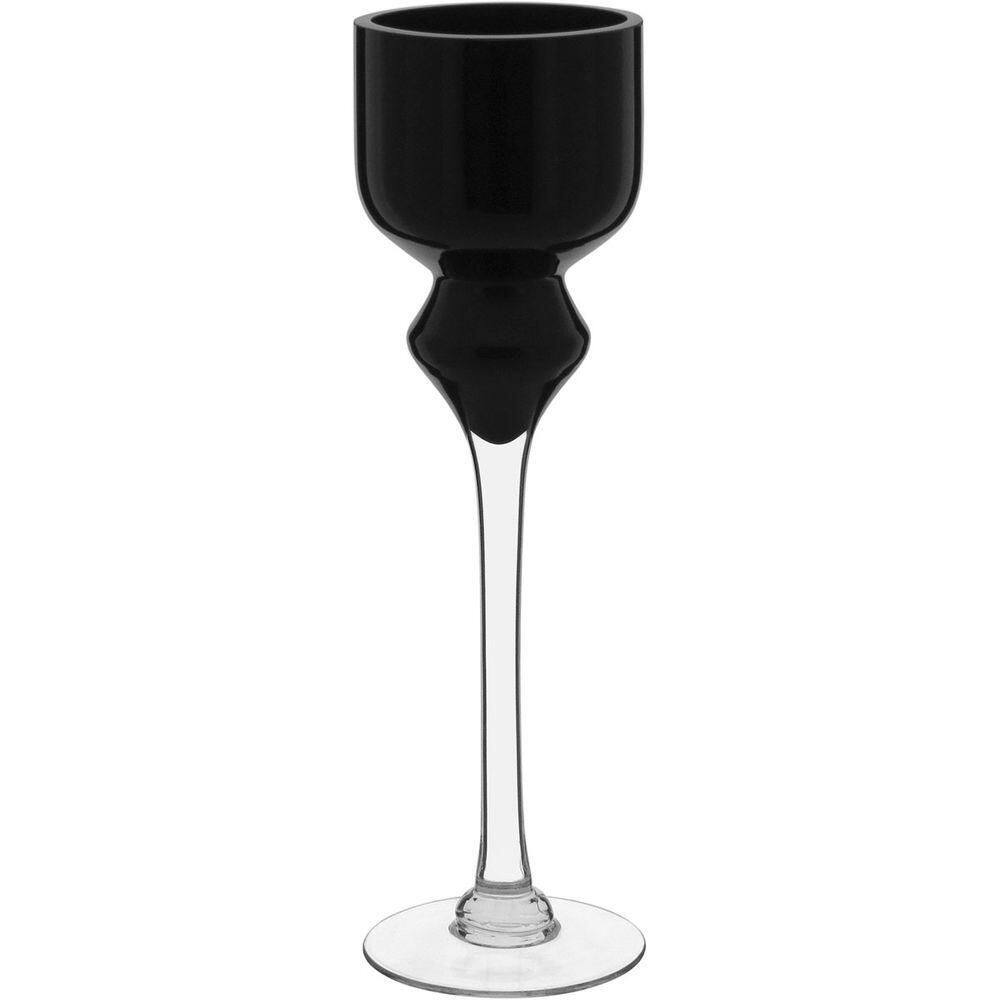 Vaso Decorativo Enfeite Casa Vidro 40x12x12cm Preto