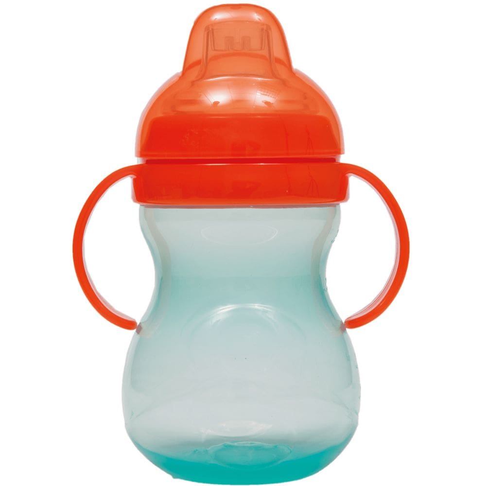 Copo infantil 350 ml com alça tampa laranja buba