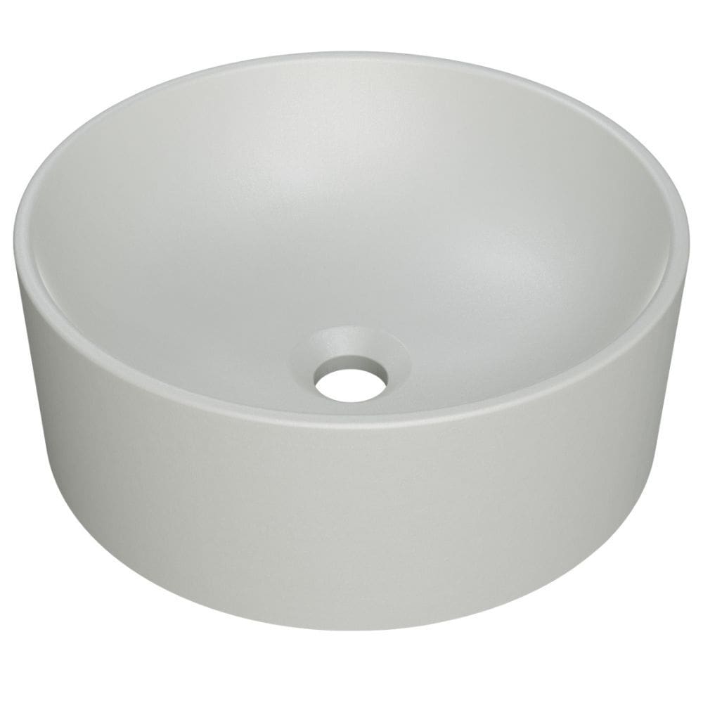 Cuba de Apoio Redonda Para Banheiro Lavabo C01 BL34W Cinza Matte Fosca - Lyam