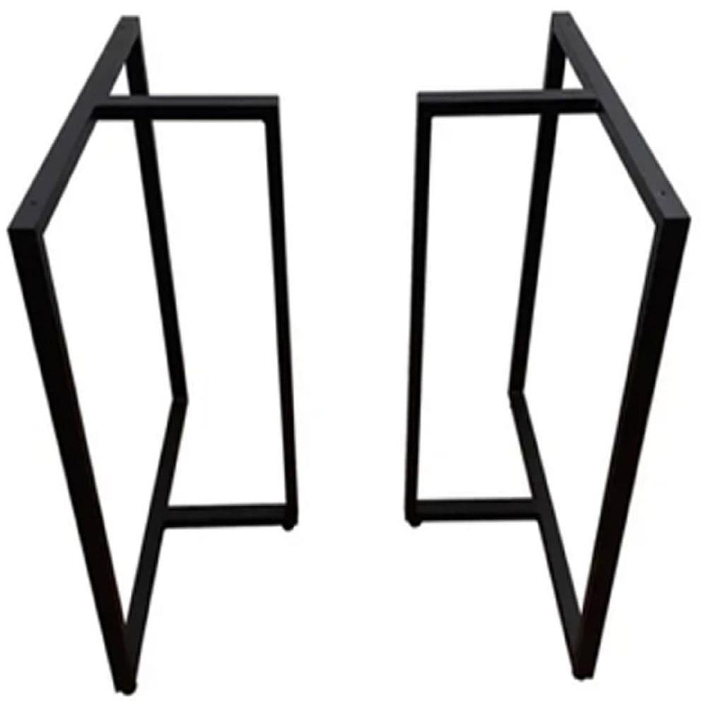 Kit 2 Pés De Mesa 75X60Cm Mod. T Estilo Ind Ferro - Preto