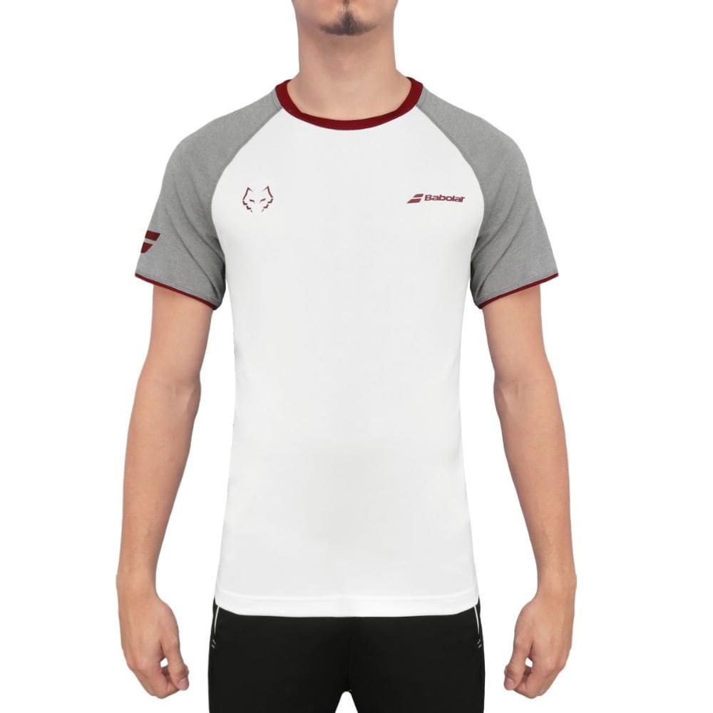 Camiseta Babolat Crew Neck Tee Lebron Branca e Cinza