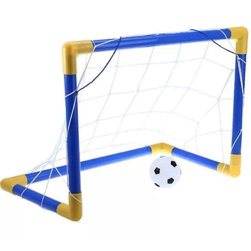 Kit Golzinho Mini Trave - Azul/Amarelo - Fácil Montagem