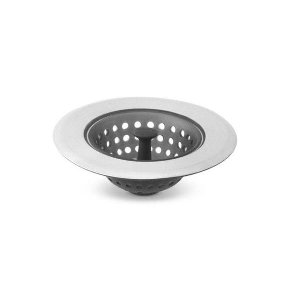 Ralo De Pia Com Cesto Inox E Silicone 11X4,5Cm