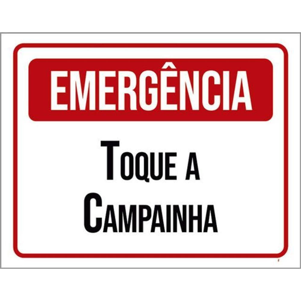 Kit 5 Placas Emergência Toque Campainha 36X46
