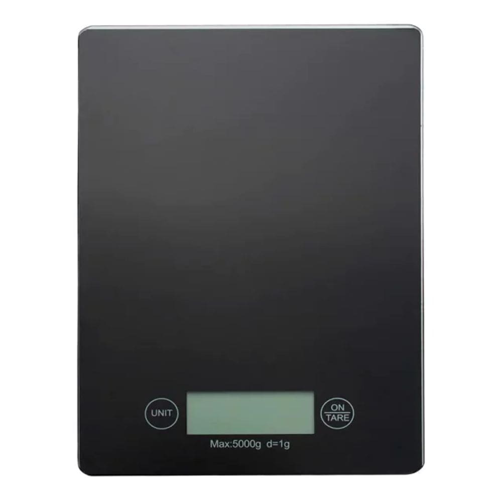 Balança Digital em Base de Vidro Preto para Cozinha 5kg Mimo Style
