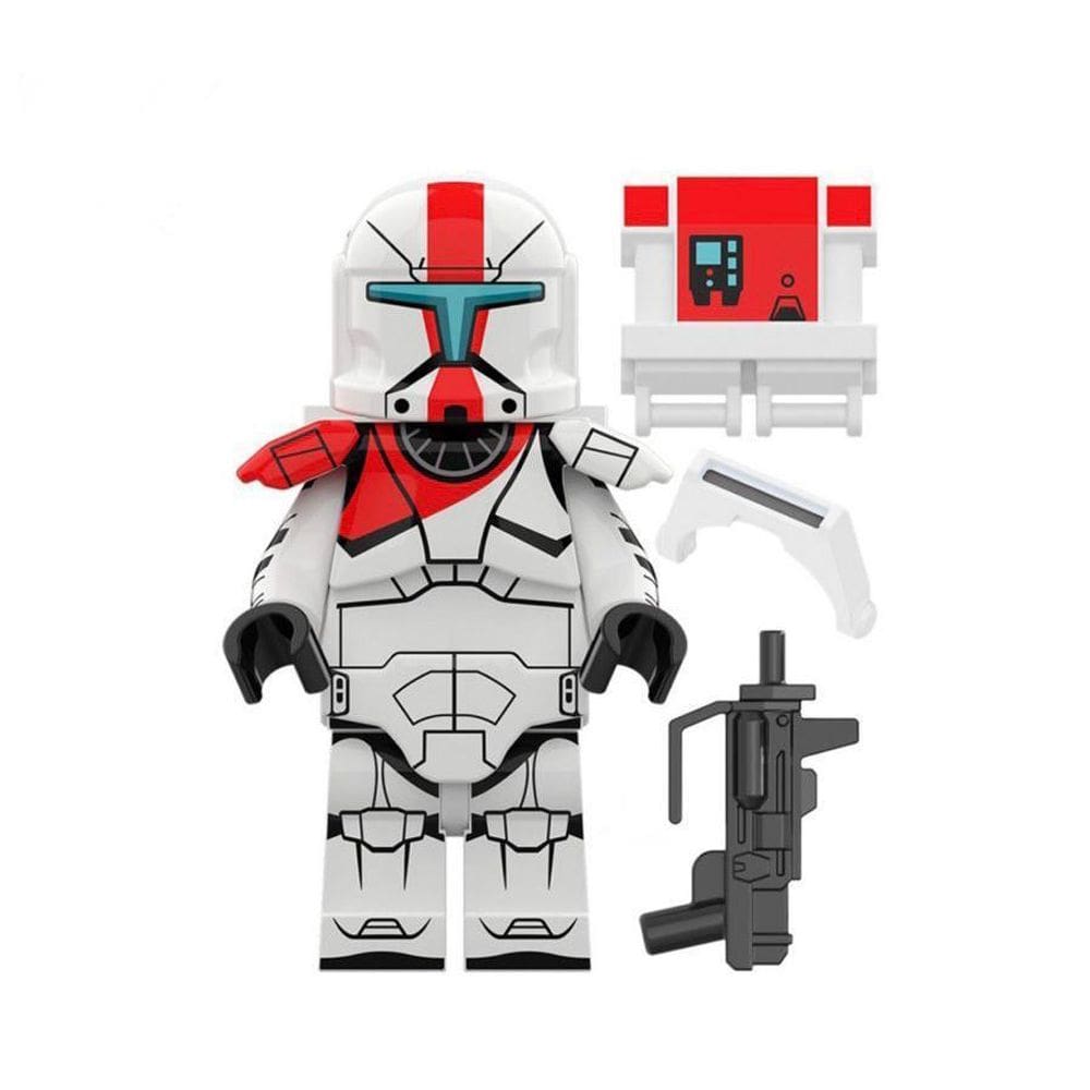 Boneco Blocos De Montar Star Wars Clone Commando 4 Red