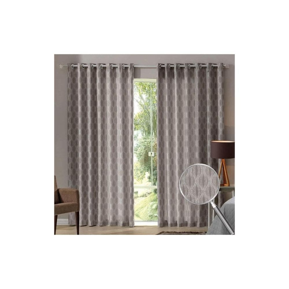 Cortina Bella Janela 300x170 cm Rústica Toscana Ondas Nude