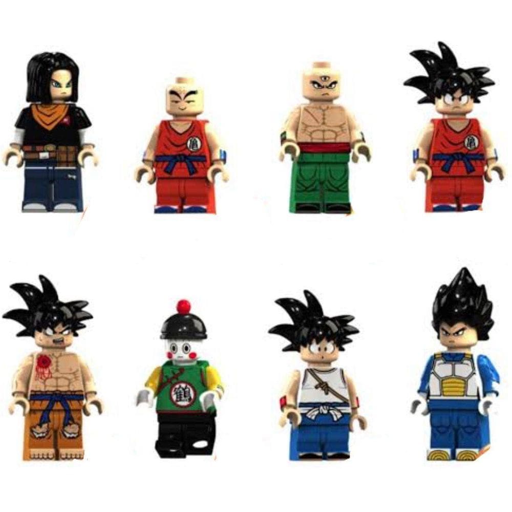 Kit Bonecos Blocos Montar Son Goku Goten Kuririn Dragon Ball