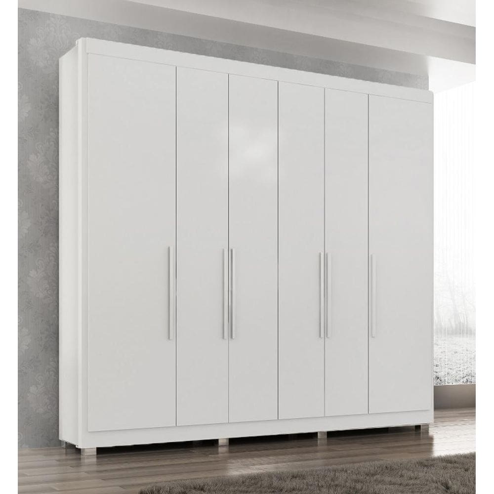 Guarda Roupa Casal Valencia 6 Portas 6 Gav Com Pés