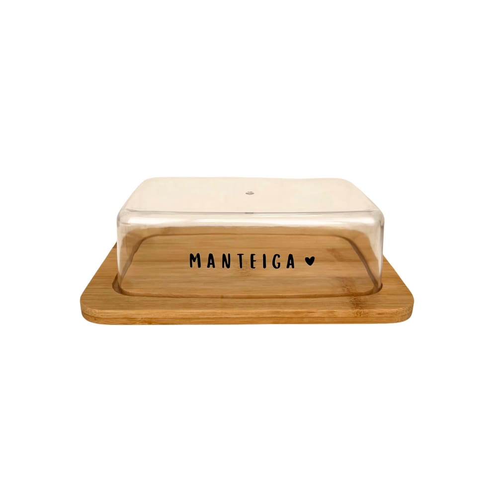 Manteigueira Em Bambu Ecokitchen 19,6x13,4cm Mimo Style - Exclusivo