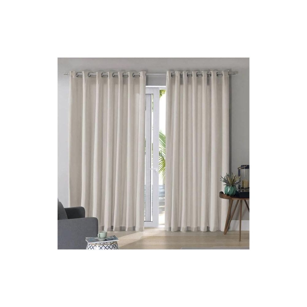 Cortina Bella Janela 420x230 cm Voil Veludo Areia